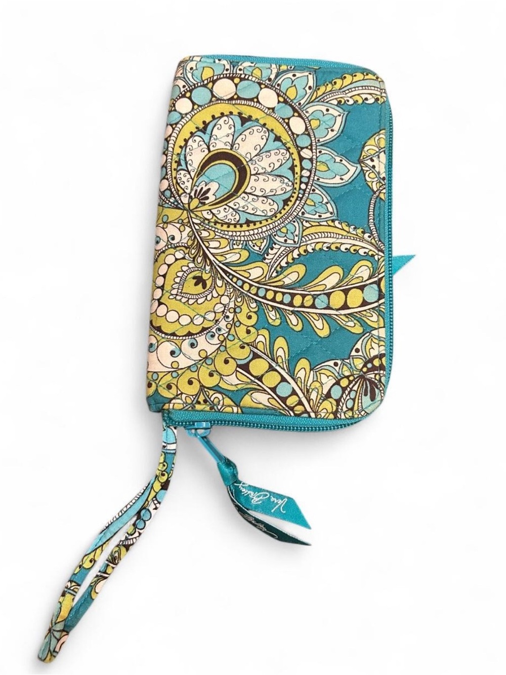Vera Bradley Peacock print Travel Wallet with strap